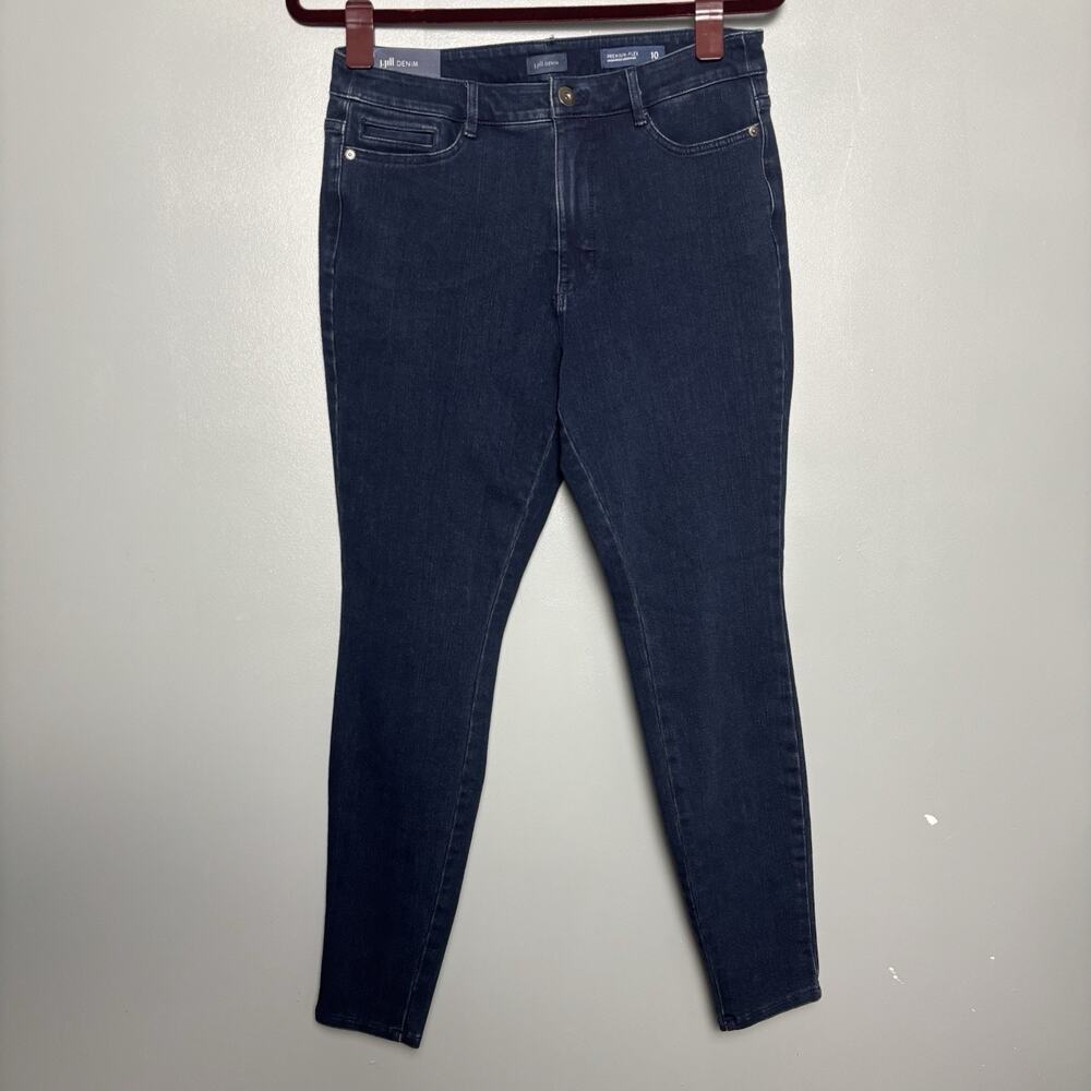 NWT J. Jill Womens High Rise Denim Leggings Jeans Pants Deep Marine 10 Large New